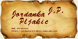 Jordanka Pljakić vizit kartica